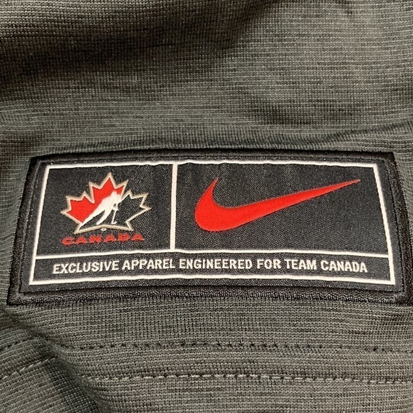 Nike Anthracite Hockey Canada DRY Stripe - Polo MEDIUM - Picture 8 of 9